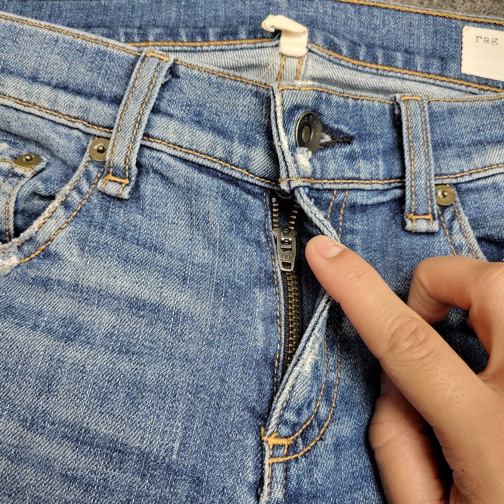 Rag & Bone Jeans Womens 25 Light Wash Distressed Skinny Y2K Stretch Denim LOT(2) - Picture 12 of 16